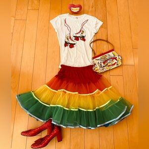 SkateLyfe Tee Rollerblade Roller Derby Bling Lightening Bolts Y2K style